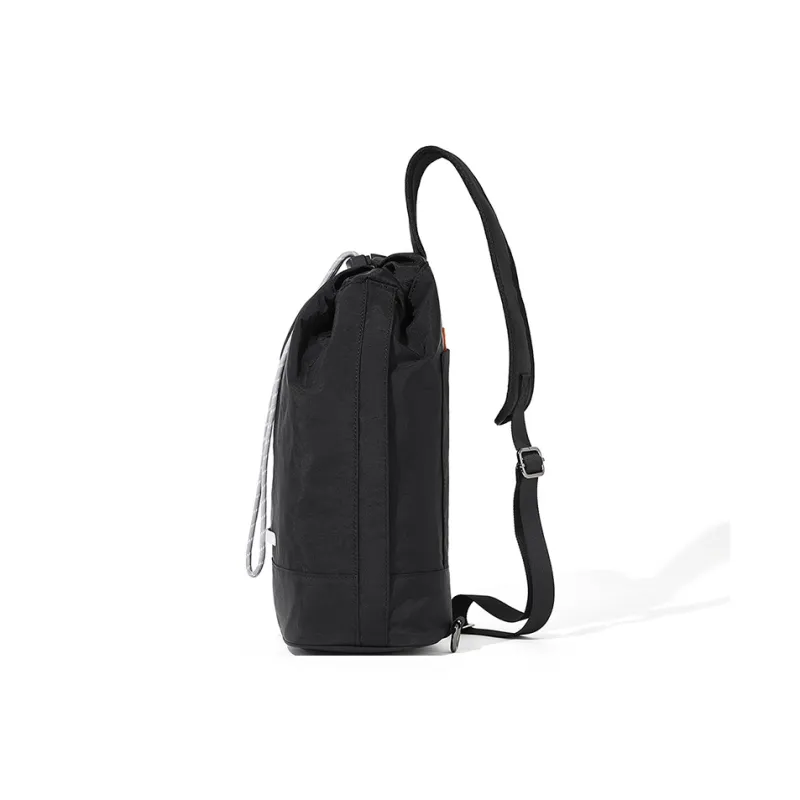 BOSTANTEN Fabric Sling Bag Large Size Unisex Black/Green-2