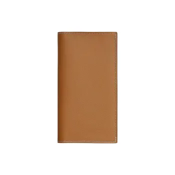 HERMES Citizen Twill Calfskin Wallet Men's Gold