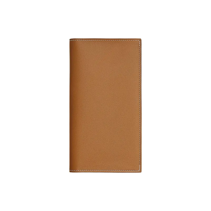 HERMES Citizen Twill Calfskin Wallet Men's Gold-0