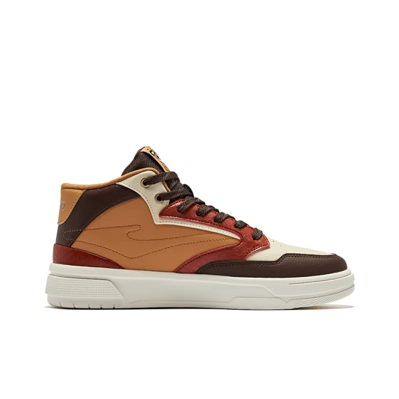 Erke Battery Panda 3lite Qitian Dasheng Durable Breathable High Top Skateboard Shoes Men's Caramel Yellow Brown Coffee-1