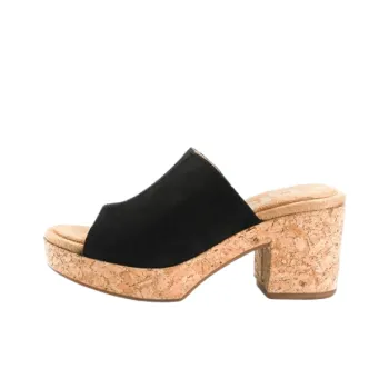 Hush Puppies Abrasion-Resistant Slide Slippers Women's Bold Black Nubuck