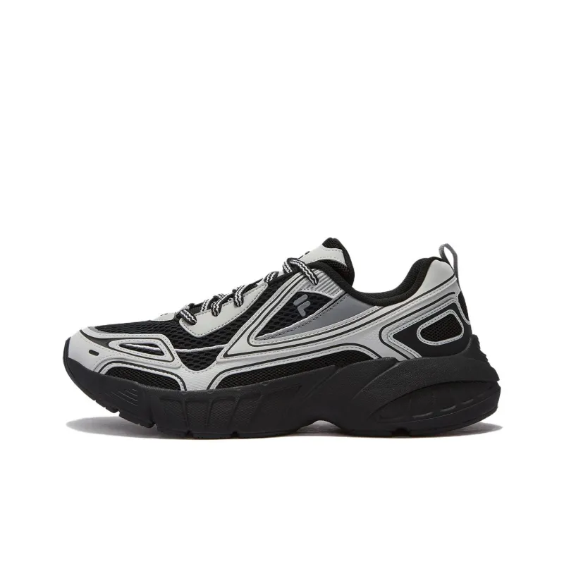 FILA FUSION Anti Slip Wear Resistant Low Top Casual Shoes Men's Black-0