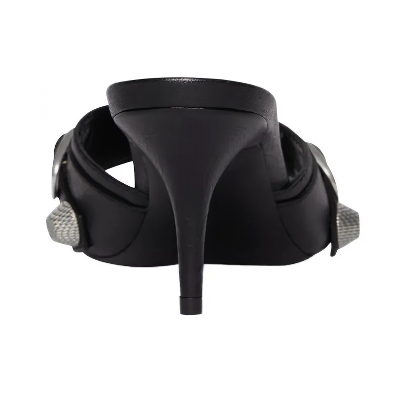 Balenciaga Cagole Sandals 'Leather Black' Women's-4