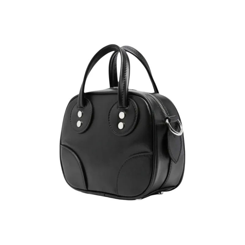Maison Kitsune Calfskin Camera Bag, One Shoulder Handbag, Crossbody Bag Women's Black-1