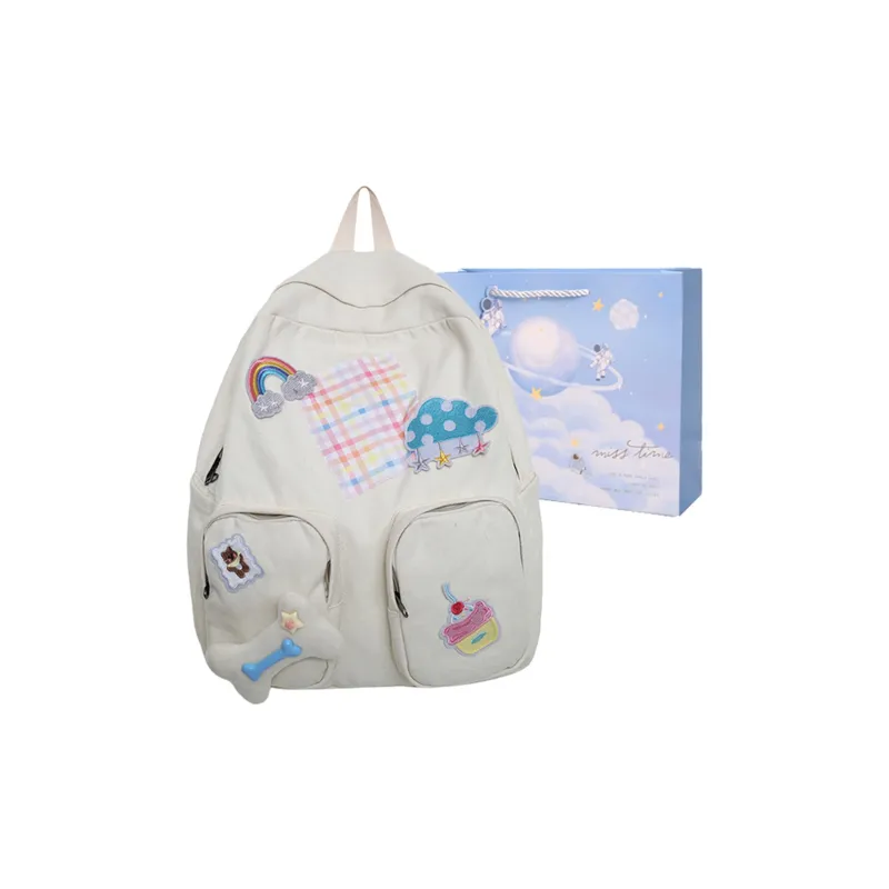 Duoluplo Doron Paul Nylon Backpack Regular Women's Brown/White-6