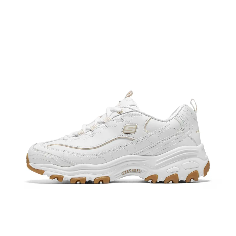 Skechers DLITES Chunky Sneakers Women's Low Top White/Yellow-1