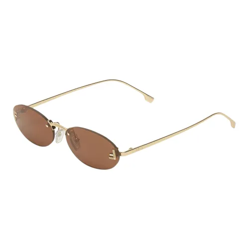 FENDI Metal Oval Sunglasses Women's Gold
