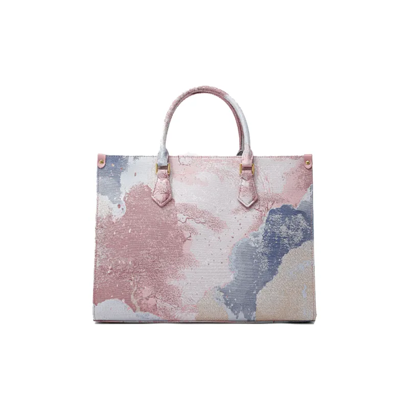 FION Cow Leather Fabric Handbag, Shoulder Bag Tubas Women's Pink-2