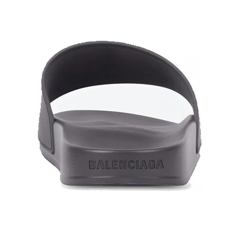 Balenciaga Pool Slides 3D Bb Logo Dark Grey-4