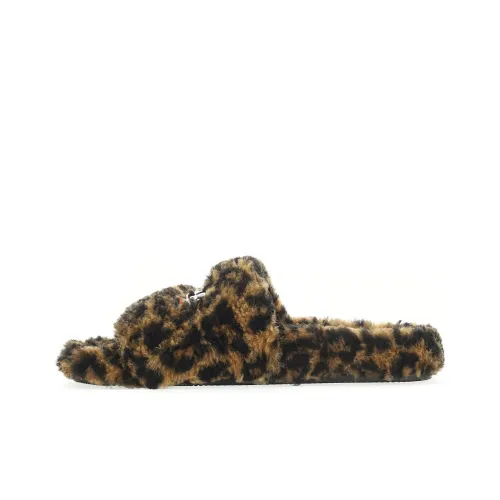 Balenciaga Furry Slide Leopard Brown Black