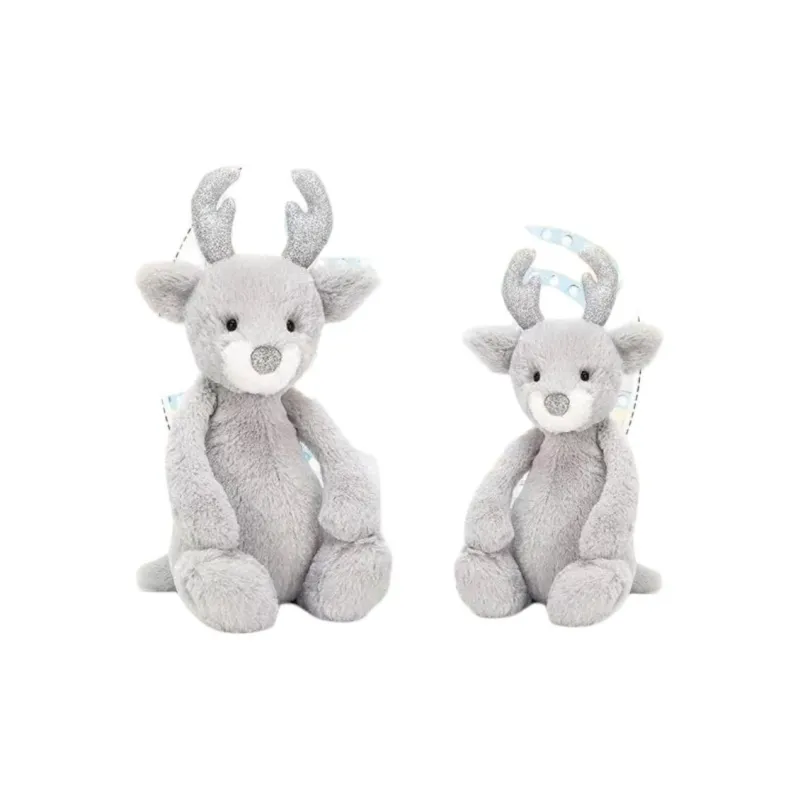 JELLYCAT Shy Sparkling Reindeer Dolls Plush Doll 22cm Height In Sitting Posture-1
