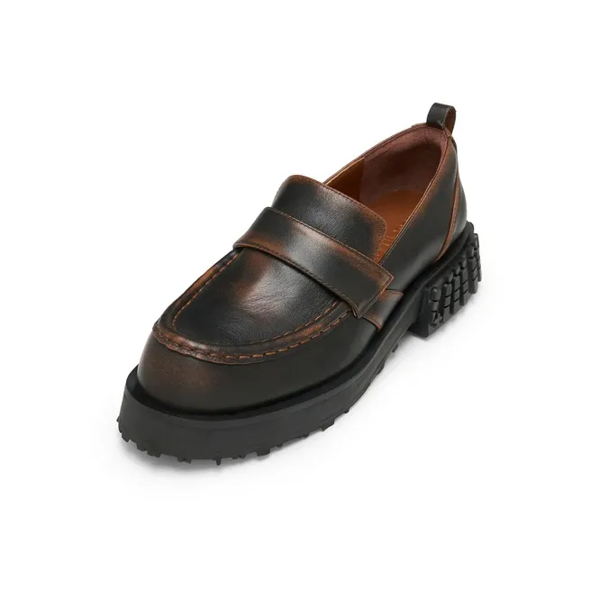 Lost In Echo Loafers Women's Black Brown Worn/Army Green-2