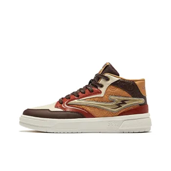 Erke Battery Panda 3lite Qitian Dasheng Durable Breathable High Top Skateboard Shoes Men's Caramel Yellow Brown Coffee