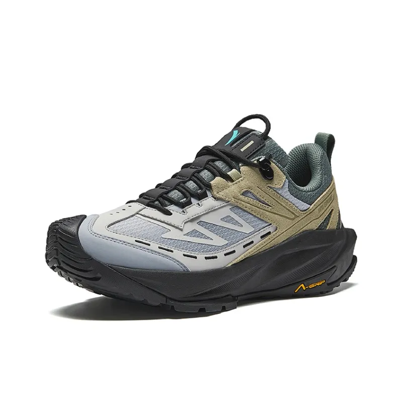 Anta Non slip Wear resistant Shock Absorption Low Top Casual Running Shoes Men's Gray Green-1