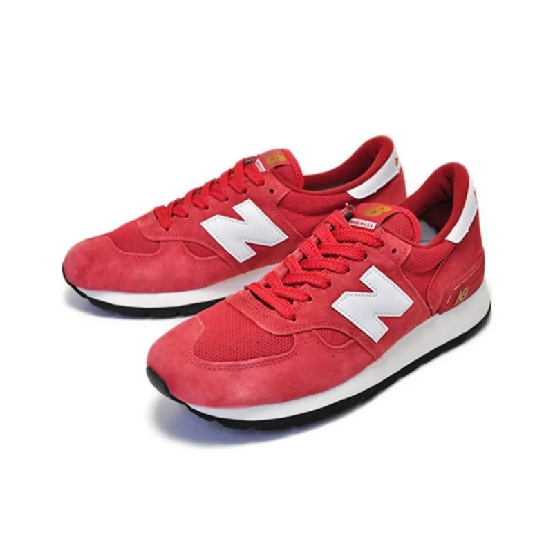 New Balance NB 990 V1 Slip Resistant, Abrasion Resistant, Breathable Low Top Running Shoes Men's Red-1