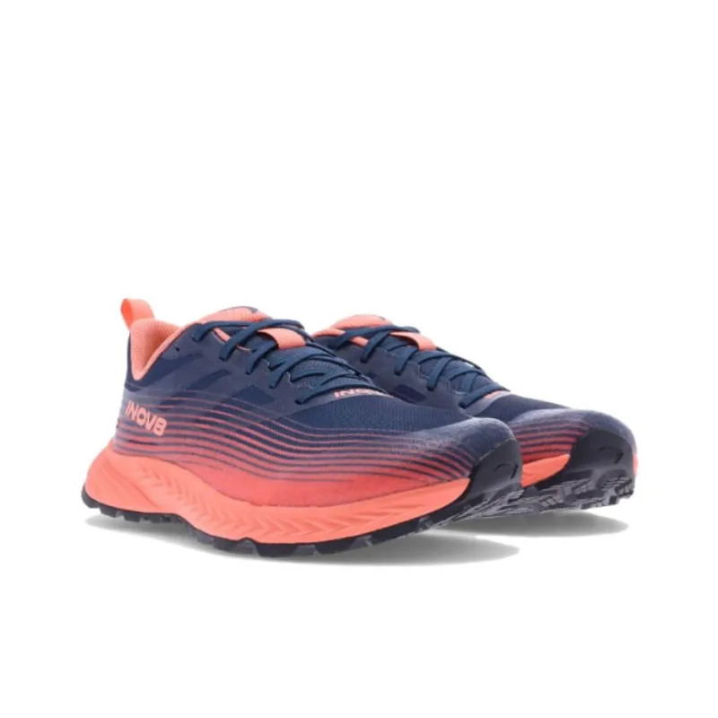 INOV-8 Cushioned Slip-Resistant Lightweight Low-Top Trail Running Running Shoes Women's Blue Orange-2