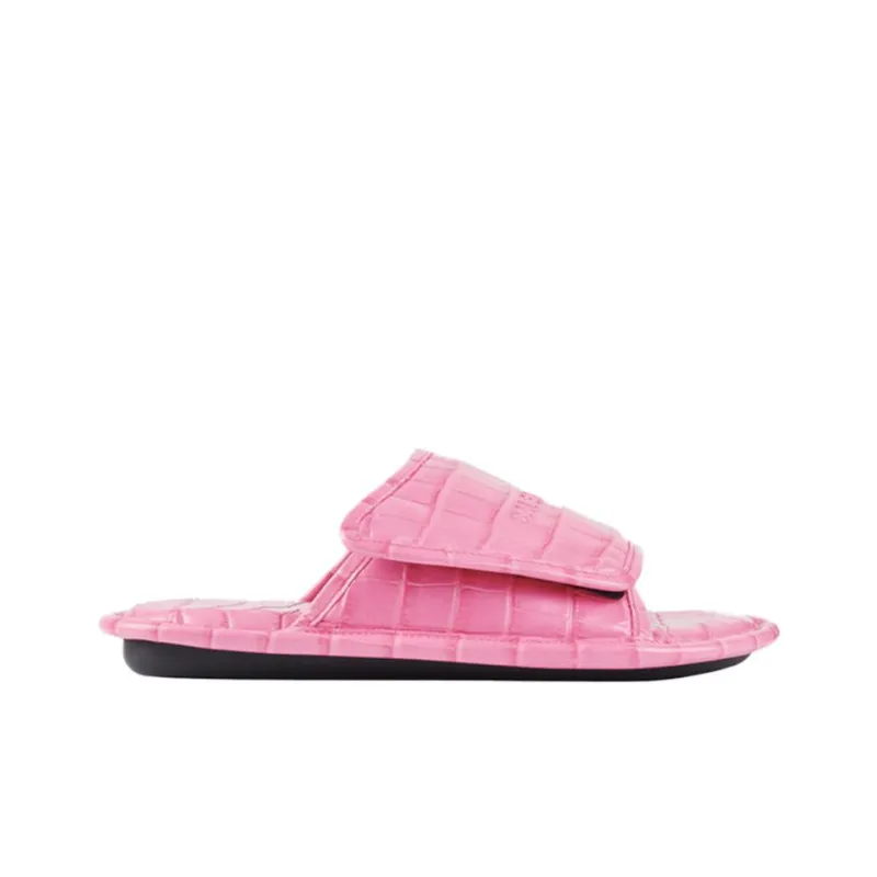 Balenciaga Home Crocodile Pattern Calfskin Mules Pink Women's-1
