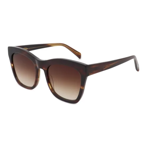 Pair Ponyo Oval Sunglasses Unisex Tortoiseshell