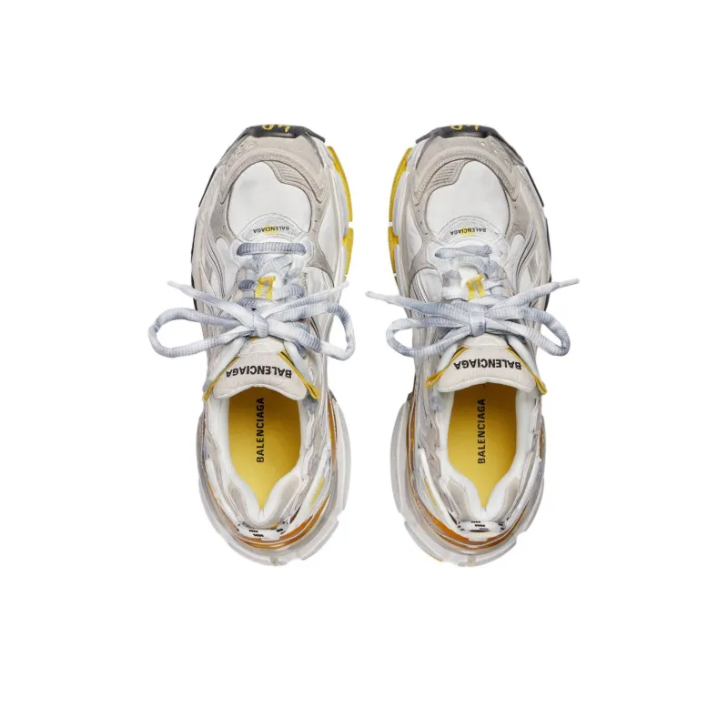 Balenciaga Runner Sneakers 'Beuge White Yellow Nylon And Suede Like Fabric' Women's-4