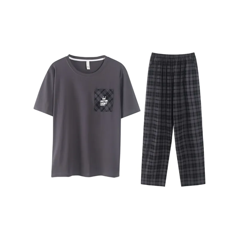 The Story Of The Flower Season Pajama Set Men's Dark Gray-0