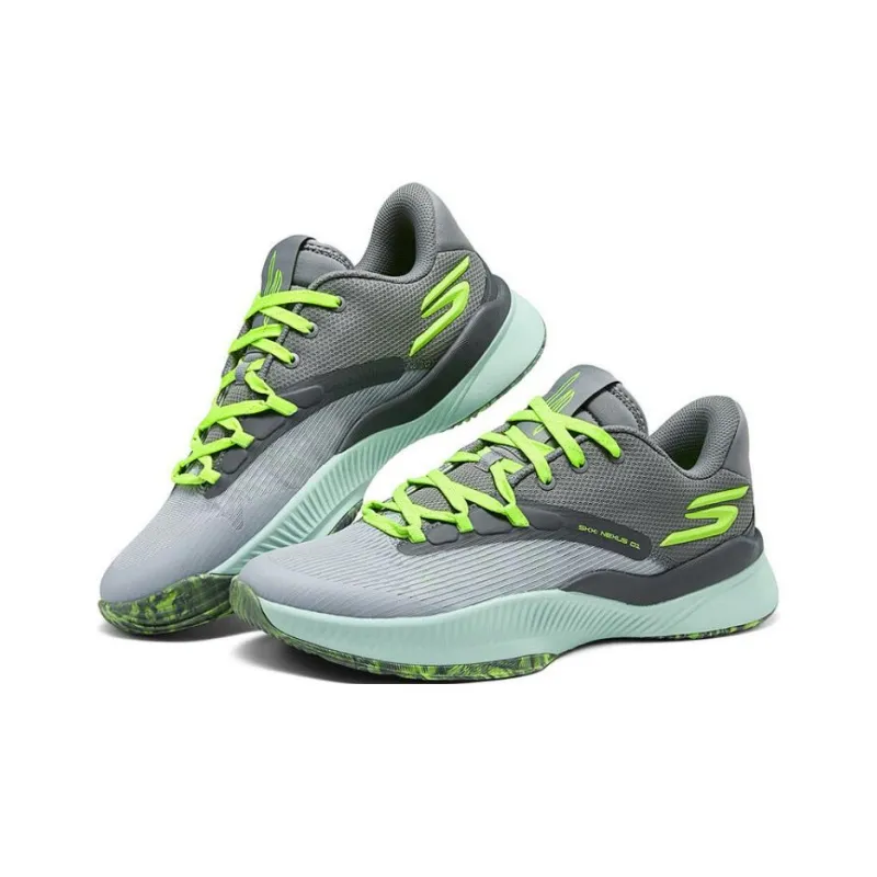 Skechers SKX Anti Slip Wear Resistant Low Top Running Shoes Men's Gray Green-2