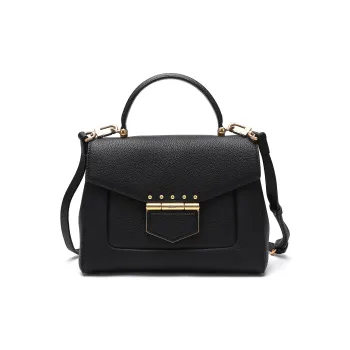 Satchi Cow Leather Handbag Shoulder Bag Crossbody Bag Small Size Women's Black/White/Red