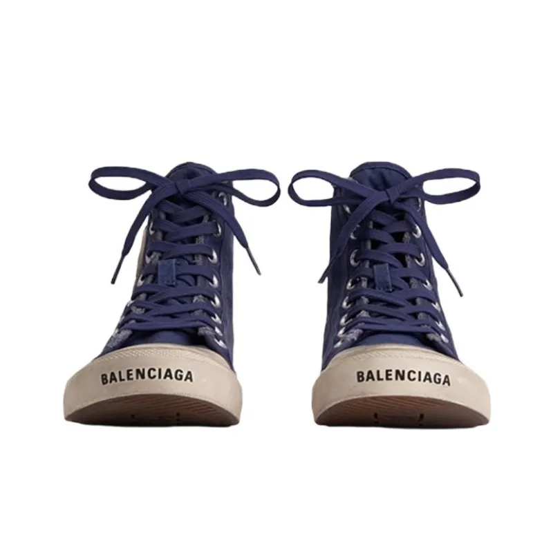 Balenciaga Paris Low Top Sneakers 'Indigo Destroyed Cotton And White Rubber'-2