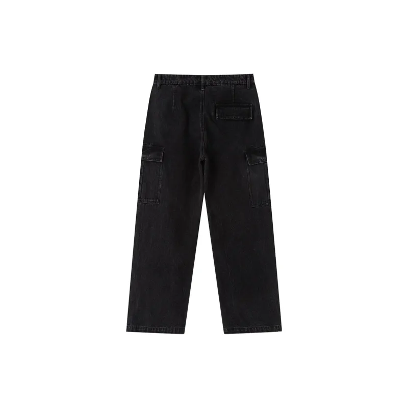 Suamoment American Spring And Fall Casual Loose Fit Long Jeans Unisex-5