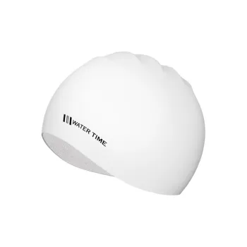 Watertime Swimming Caps Silicone Unisex One Size[Regular Short Hair/Long Hair/All] White