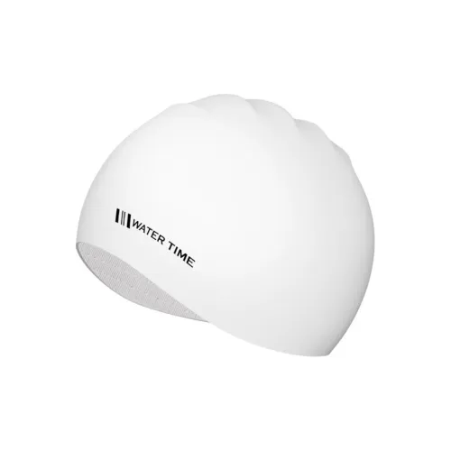 Watertime Swimming Caps Silicone Unisex One Size[Regular Short Hair/Long Hair/All] White