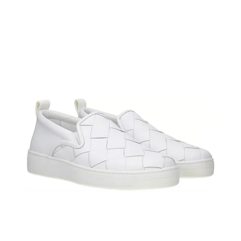 Bottega Veneta Stylish Skateboarding Shoes Men's White-1