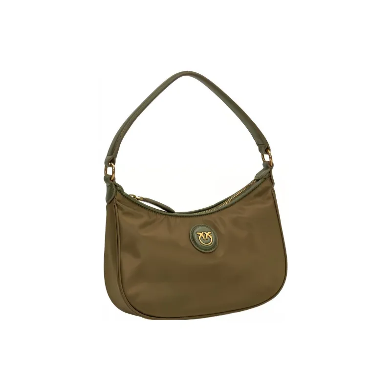 PINKO Half Moon Series Polyamide Crescent Bag, Portable Crossbody Bag, Shoulder Bag Women's Green-1