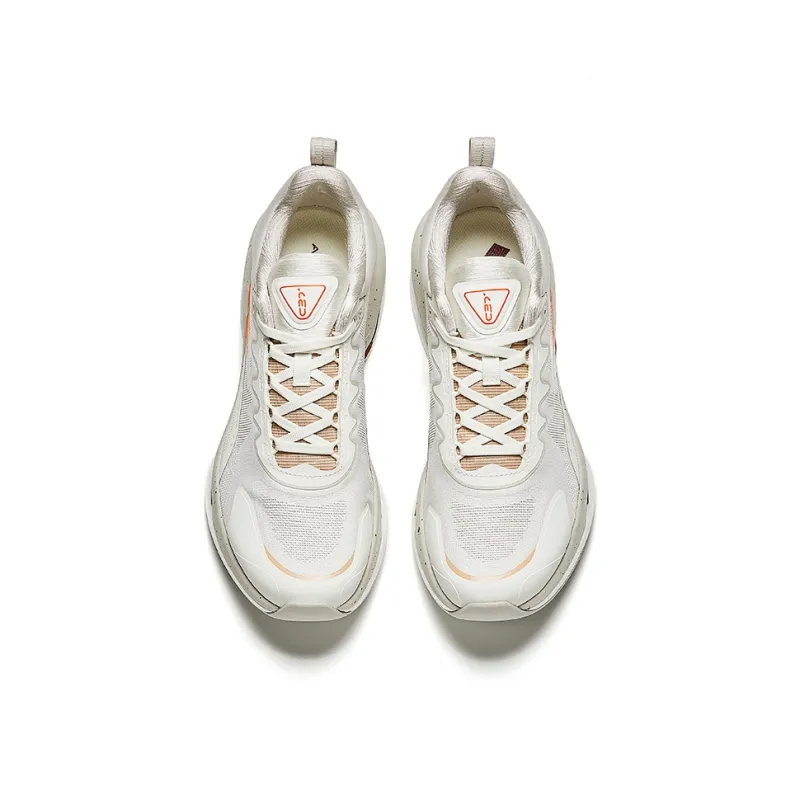 Anta Running Collection Anti-Slip Wear-Resistant Low-Top Casual Running Shoes Men's White Gray-2