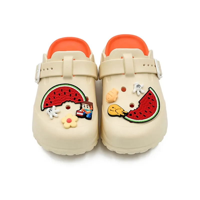 OUBT EVA Odor Resistant Abrasion Resistant Slip Resistant Wrap toe Slippers Women's Beige Orange-3