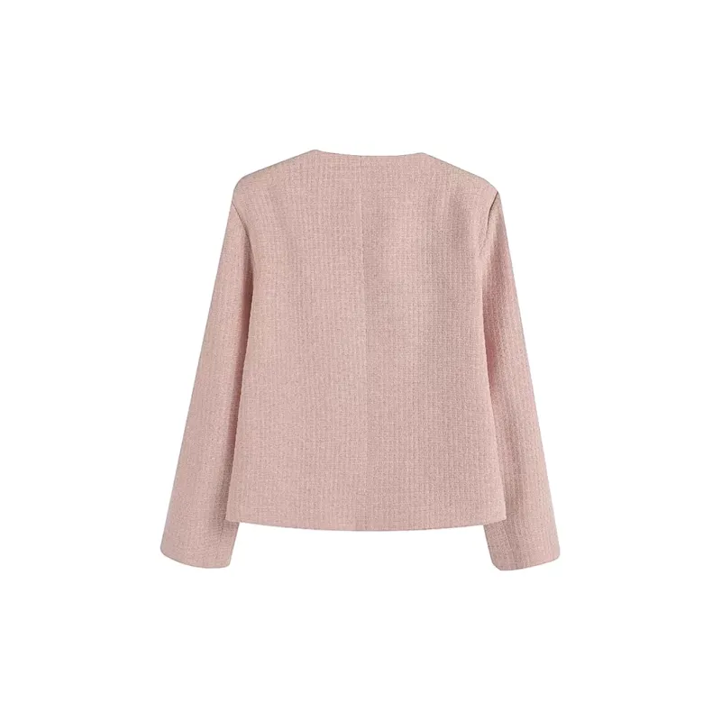 ECNR Cropped Coats Women's Pink-1