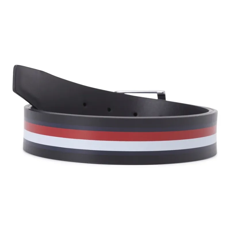 Tommy Hilfiger Cow Leather Belts Men's Navy Blue Multicolor 3.5cm-1