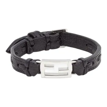 FENDI Calfskin Wristbands Men's Black