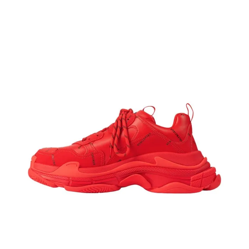 Balenciaga Triple S Allover Logo Red Women's-0