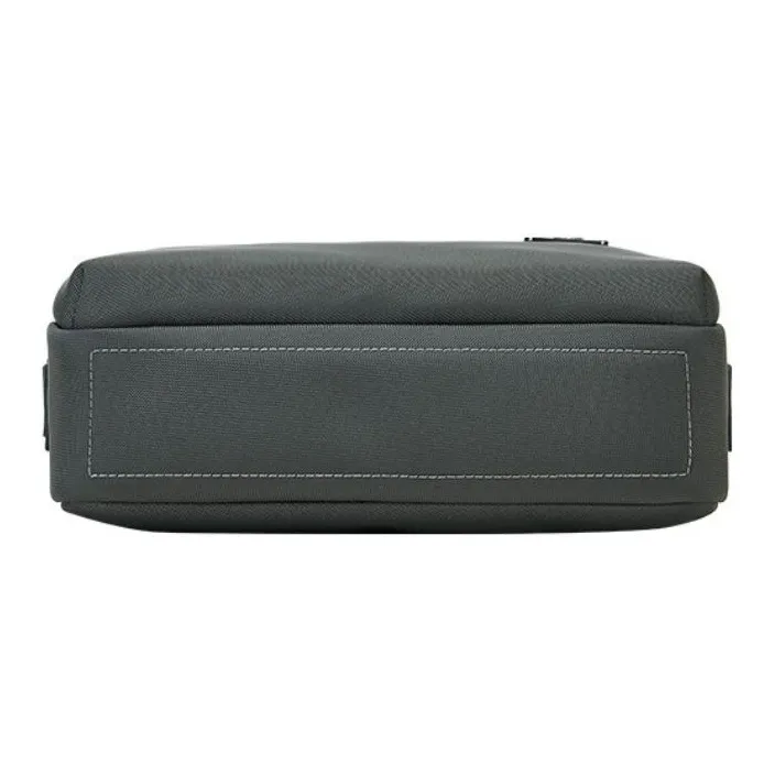 Hush Puppies Cow Leather Patchwork With Fabric Crossbody Bag Medium Size Men's Black Jasper-10