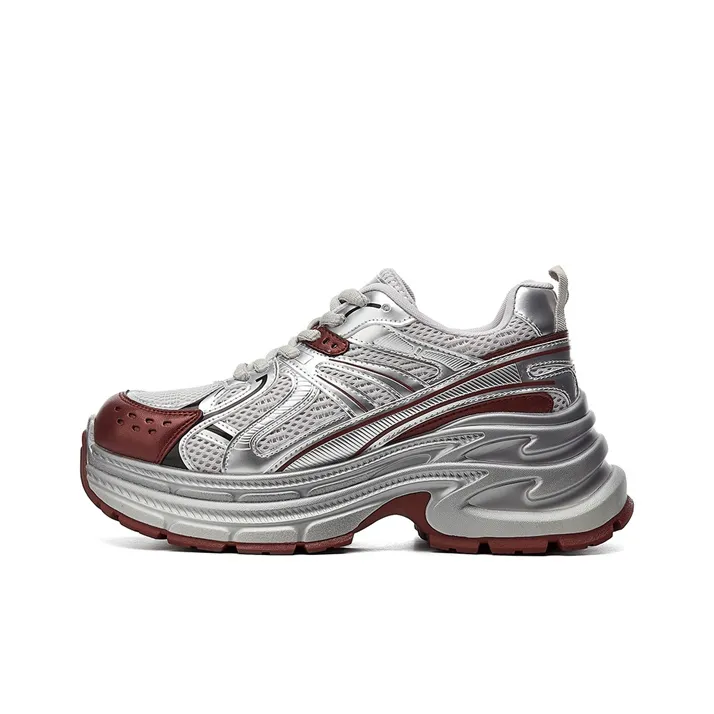 Jin Baichuan Height Increasing Wear-Resistant Low-Top Chunky Sneakers Women's-0