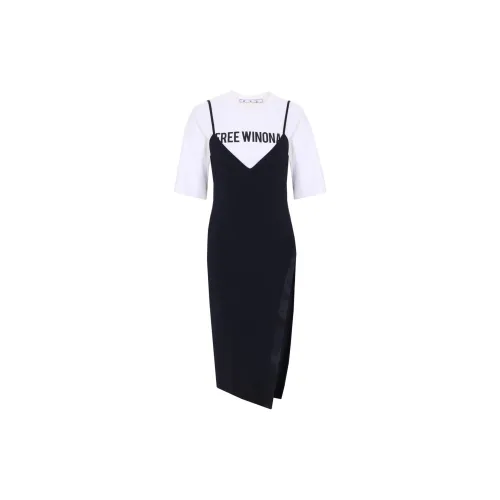 OFF-WHITE Short-Sleeved Dresses Women's White