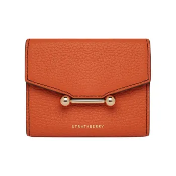 Strathberry Calfskin Wallet Women's Mandarin Orange Jam Color