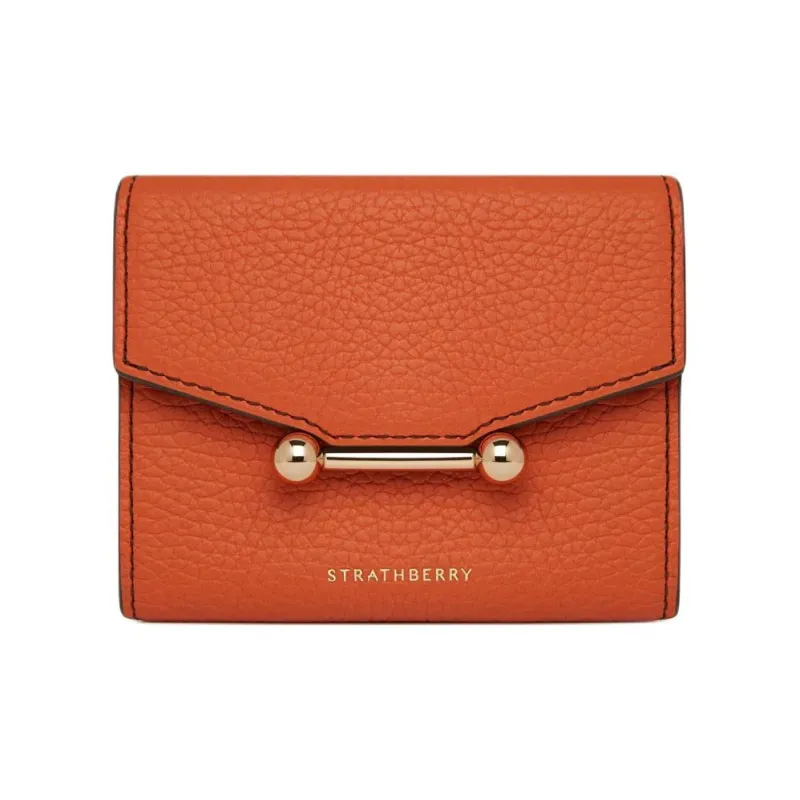 Strathberry Calfskin Wallet Women's Mandarin Orange Jam Color-0