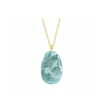 Double Happiness Gift Bean Type Jadeite Necklaces Unisex