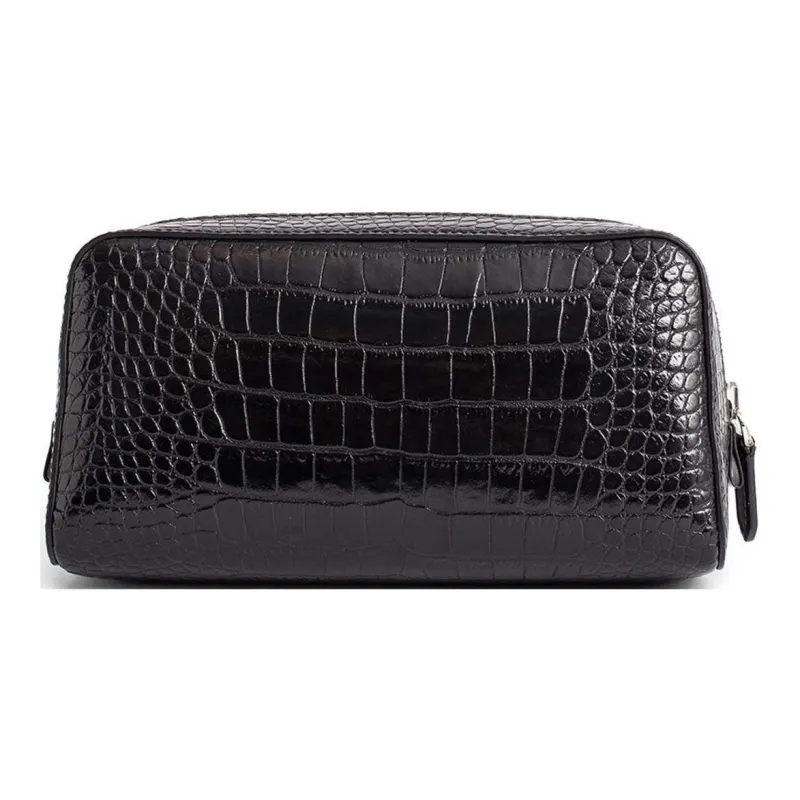 TOM FORD Calfskin Clutch Makeup Bag Men's Black-2