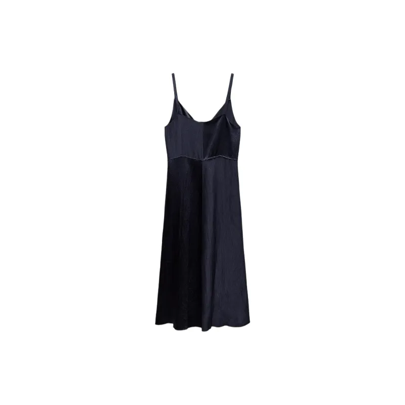 ZARA ZW Series Slip Dresses Women's Deep Sea Blue-1