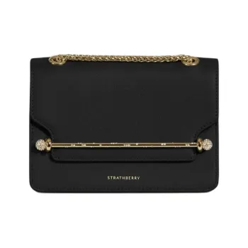 Strathberry Calfskin Shoulder Bag Crossbody Bag Mini Women's Black