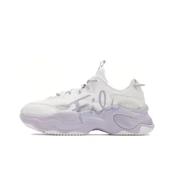 FILA FUSION BUBBLE Bubbles Shoes Anti Slip And Wear Resistant Water Resistant Low Top Casual Shoes Women's White Purple
