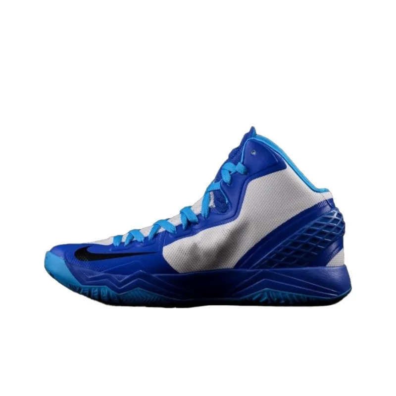 Nike Anti Slip Wear Resistant Mid Top Basketball Shoes Unisex Blue White-1