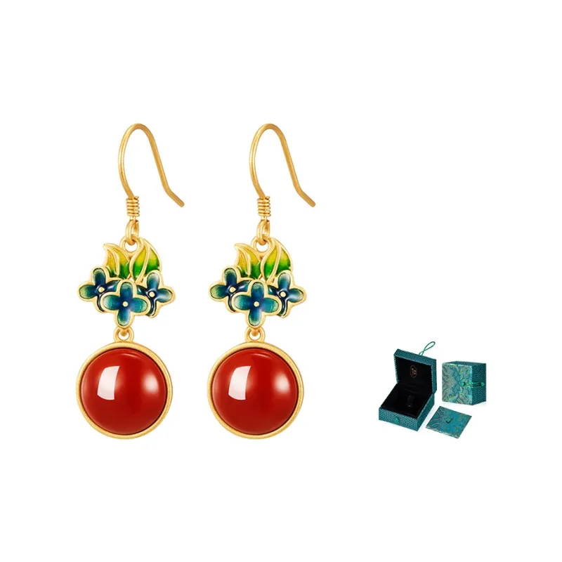MAMADESHOUHU Agate Jade Earrings Women's-2